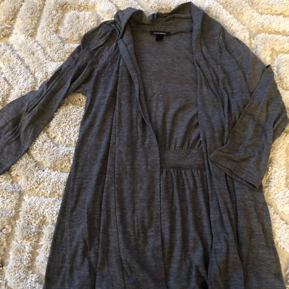 Grey Open Cardigan